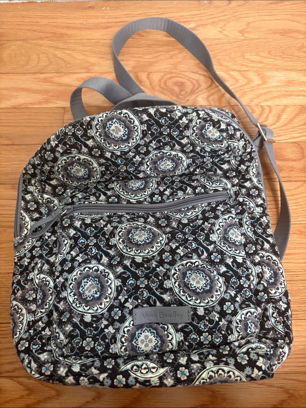 Vera Bradley Black and Gray Medallion Quilted backpack